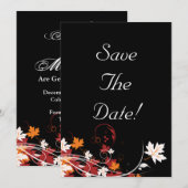 落ち葉の抽象的な結婚式の招待状「Save The Date」 招待状 (正面/裏面)