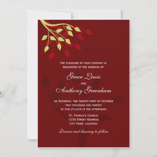 落ち葉の招待状 招待状 (正面)