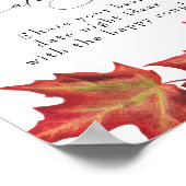 落ち葉の日付ジャー 秋のブライダルシャワーまたは結婚式 ポスター (角)