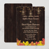 落ち葉の木の古いランタン ウェディング招待状 招待状 (正面/裏面)