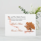 落ち葉の木 ウェディングラスト 招待状 (スタンド正面)
