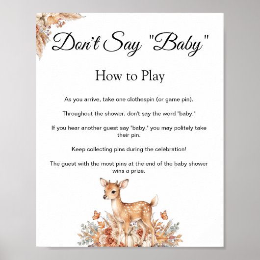 落ち葉の森の鹿 Don't Say Baby ゲーム サイン (正面)