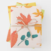 落ち葉の水彩パターン ラッピングペーパーシート (インサイチュ)