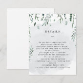 落ち葉の水彩画 ウェディング詳細 エンクロージャーカード (正面/裏面)