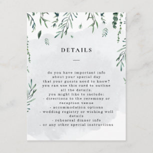 落ち葉の水彩画 ウェディング 詳細 エンクロージャーカード