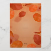 落ち葉の燃えるようなオレンジ色の葉 感謝の気持ちを込めて 箔シーズンカード (裏面)