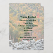 落ち葉の石垣 自然 招待状 (正面/裏面)