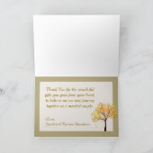 落ち葉の秋 折りたとう紙の感謝カード サンキューカード (内部)