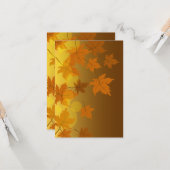 落ち葉の紅葉とぼけの秋の模様 カード (正面/裏面インサイチュ)