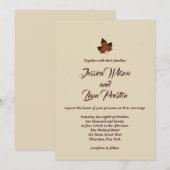 落ち葉の結婚式招待状（ベージュ） 招待状 (正面/裏面)