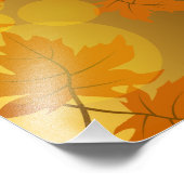 落ち葉の舞う紅葉とぼけの秋模様 フォトプリント            (角)