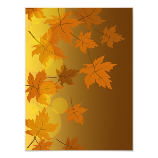 落ち葉の舞う紅葉とぼけの秋模様 フォトプリント            (正面)