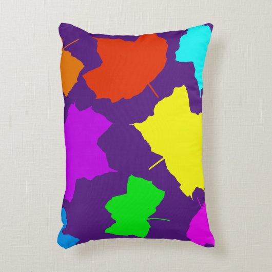 落ち葉の虹彩 多色 紫 オーダーメイドカラー アクセントクッション (正面(垂直))