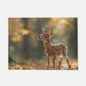 落ち葉を穏やかに見ているかわいい鳥|過去記事 ドアマット (正面)