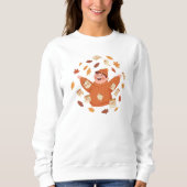 落ち葉アート | 遊び心のある秋のデザイン スウェットシャツ (正面)