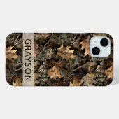 落ち葉カモフラージュ オリジナルデザイン Case-Mate iPhoneケース (裏面 (横))