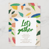 落ち葉ドロップクリームパーティー招待状 招待状 (正面/裏面)