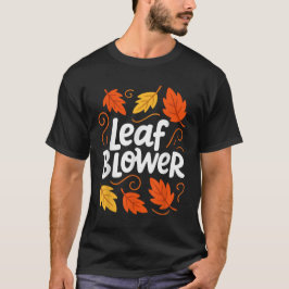 落ち葉吹き飛ばし 秋 落ち葉掃除 楽しい Tシャツ
