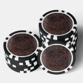 落ち葉色の古びた革の本 ポーカーチップ (積み重ね)