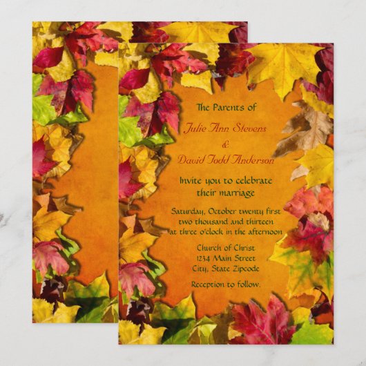 落ち葉1 招待状 (正面/裏面)