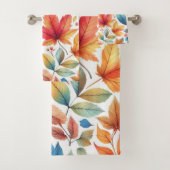 落ち葉 オレンジ ゴールド ティール ブルー タオルセット (インサイチュ)