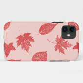 落ち葉 - コーラルオレンジとピンク Case-Mate iPhoneケース (裏面(横))