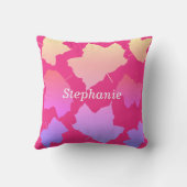 落ち葉 ピンク オンブレ ネーム テンプレート 可愛い アウトドアクッション (裏面)