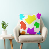 落ち葉 レインボー 多色 ホワイト オーダーメイドカラー クッション (椅子)