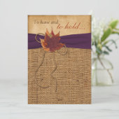 落ち葉、偽の麻のウェディング招待状 招待状 (スタンド正面)