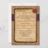 落ち葉、偽の麻のウェディング招待状 招待状 (裏面)