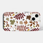 落ち葉 大柄 白地に秋の色 iPhoneケース (裏面横)