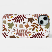 落ち葉 大柄 紅葉 白地 iPhoneケース (裏面横)