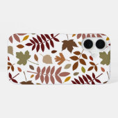 落ち葉 大柄 紅葉 白地 iPhone 16ケース (裏面横)