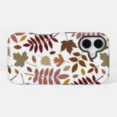 落ち葉 大柄 紅葉 白地 iPhone 16ケース (裏面横)