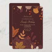 落ち葉 招待状 (正面/裏面)