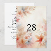 落ち葉 水彩 ニュートラル 書道 テキスト 招待状 (正面/裏面)