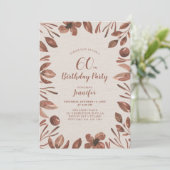 落ち葉 | 水彩 秋の大人誕生日パーティー 招待状 (スタンド正面)