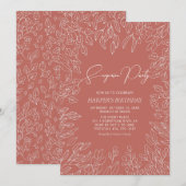 落ち葉 | 現代的な秋の模様の誕生日パーティー 招待状 (正面/裏面)