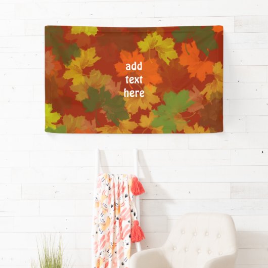 落ち葉 - 赤い背景 横断幕 (インサイチュ)