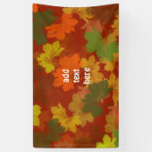 落ち葉 - 赤い背景 横断幕 (縦)