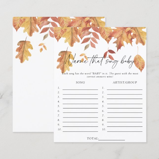 落ち葉 - 赤ちゃんお披露目会の曲当てゲーム (正面/裏面)