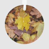 落ち葉 黄色い紅葉の自然 オーナメント (裏面)