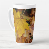 落ち葉 黄色い紅葉の自然 カフェラテマグ (左アングル)