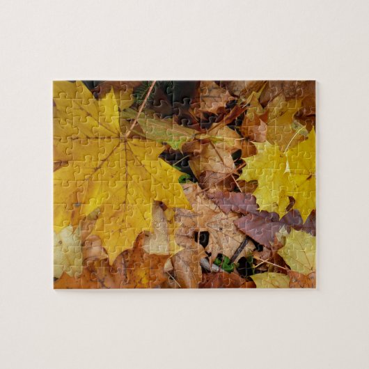 落ち葉 黄色い紅葉の自然 ジグソーパズル (横)