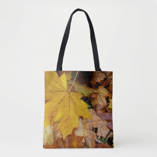 落ち葉 黄色い紅葉の自然 トートバッグ (正面)