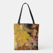 落ち葉 黄色い紅葉の自然 トートバッグ (裏面)