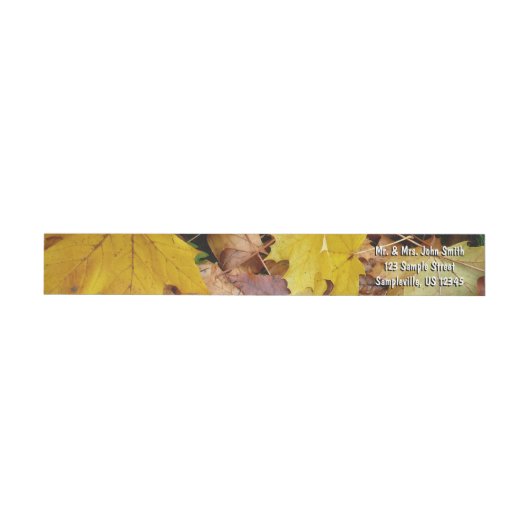 落ち葉 黄色い紅葉の自然 ラップアラウンドラベル (単一)