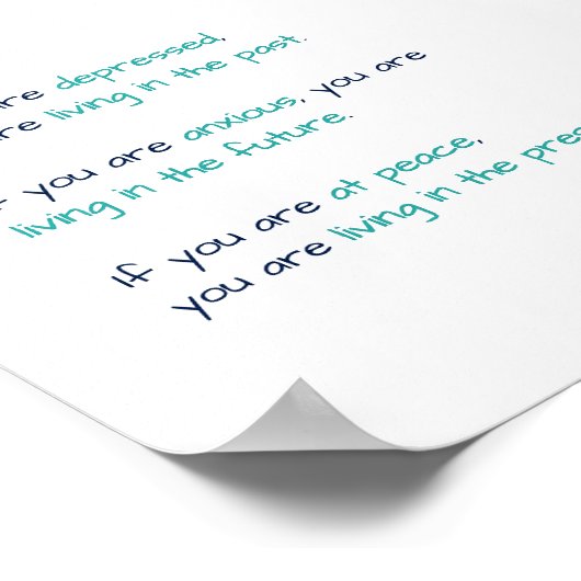 落ち込み不安アットピースゼンリビングライフ引用文 ポスター (角)