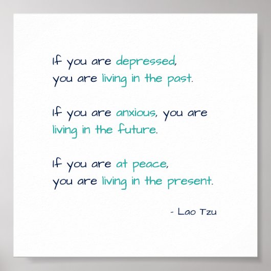 落ち込み不安アットピースゼンリビングライフ引用文 ポスター (正面)