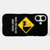 落ち込む電話頭が切れるの道路標識に注意 Case-Mate iPhoneケース (裏面 (横))